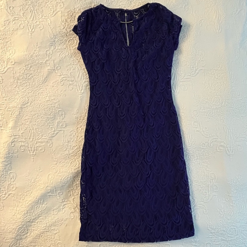 Bisou Blue-Purple Lace Dress